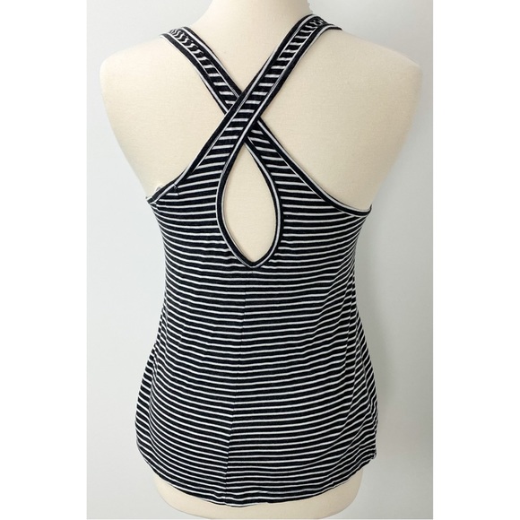 Forever 21 Crossback Striped Tank Grey White Size Medium INV174 - Picture 3 of 6